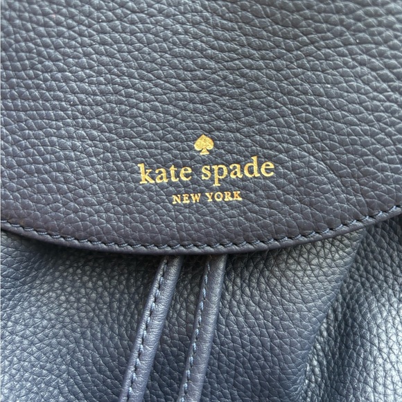 Kate Spade Navy Blue Leather Backpack - Picture 5 of 7